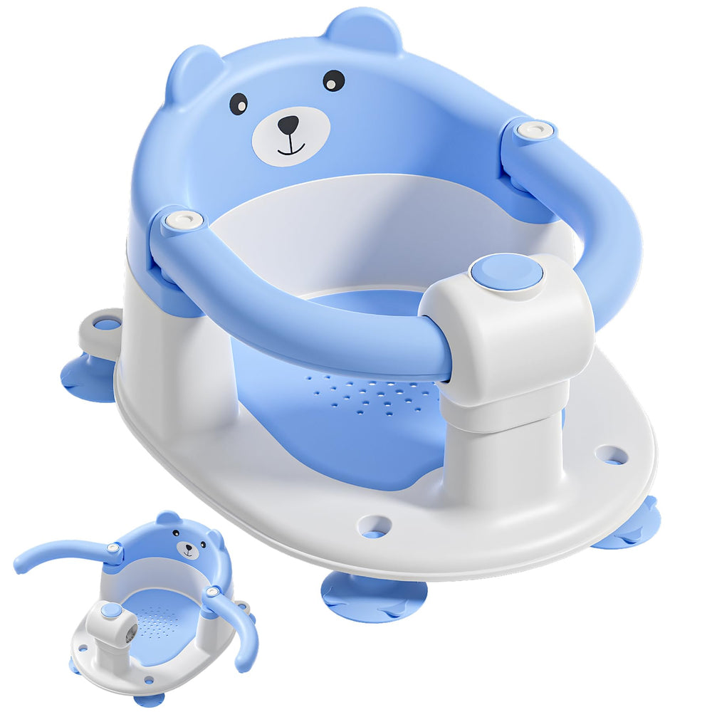 Tavlshero baby bath seat back support provides stable upright seating during tub baths.