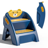 Tavlshero folding toddler step stool, compact storage for small bathrooms.