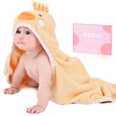 TBEZY baby hooded towel Chick design full view for newborn bath