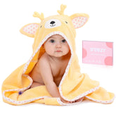 TBEZY baby hooded towel with fawn design dries baby gently after bath