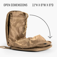 TBG Dirty Diaper Dump Pouch shows MOLLE attachment to a tactical diaper bag