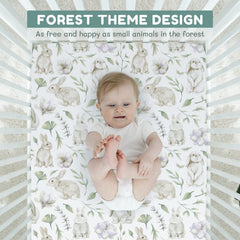 TCBunny garden-pattern close-up highlights breathable fabric for restful naps.