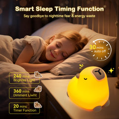 TCMOT Capybara night light demonstrates 3-level brightness for adjustable ambience