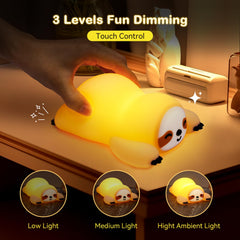 TCMOT Sloth Night Light demonstrating soft glow ideal for bedtime routines