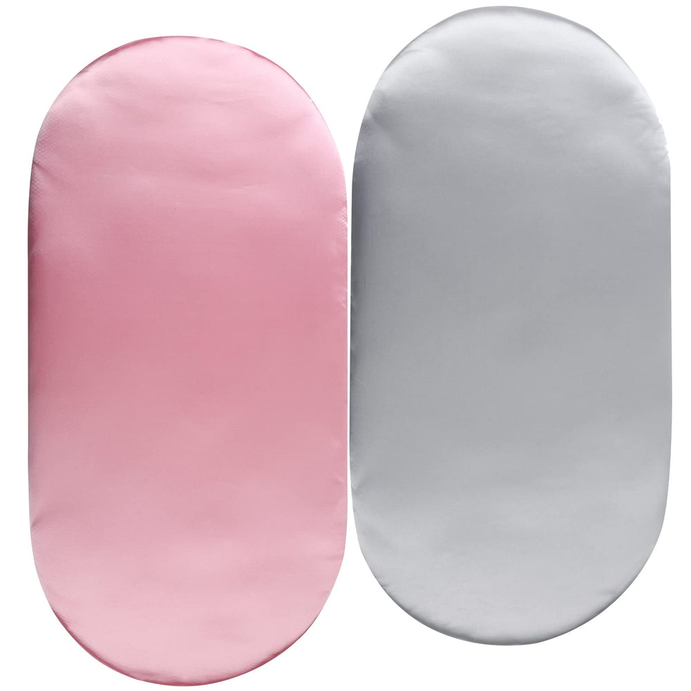 Tcmyyund satin bassinet-sheet closeup highlights silky fabric for baby's skin comfort.