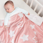 TCOYIWL baby blanket pink wide shot for cozy nursery warmth.