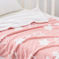 TCOYIWL baby blanket star jacquard pattern adds charming nursery detail.