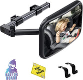 TDFERAN baby car mirror rear-facing clip provides secure mounting for stable back-seat viewing.