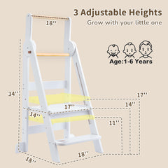 TDKDHoming three-height-adjustable tower demonstrates growth-friendly design for kids.