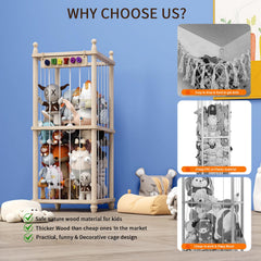 Tdymzdw large-capacity organizer holds 130 plush toys for tidy playrooms