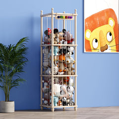 Td ymzdw stuffed animal storage wood assembly shows sturdy pine frame for durable, kids-safe toy organization.