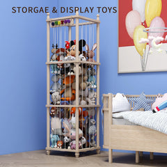 Td ymzdw stuffed animal storage wood details highlight thick board and all-metal design for stability.