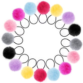 Teaaha pom pom hair ties red, soft fluffy texture for everyday toddler hairstyles