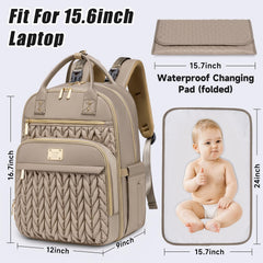Tealari diaper bag backpack side view showing multiple pockets for baby essentials on the go.