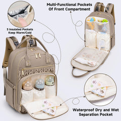 Tealari diaper bag backpack top-open view highlighting easy packing and quick access.