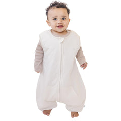 Tealbee Dreamsuit front view in undyed fabric for all-season warmth.