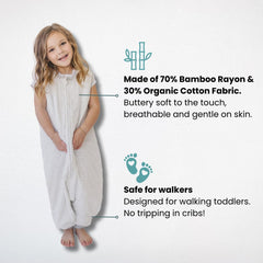 Tealbee Dreamsuit walker sleep bag with 2-way zipper enables easy nighttime changes.