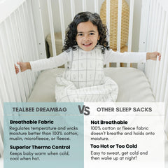 Tealbee Sleep Sack 1.2 TOG demonstrates all-season warmth without overheating.