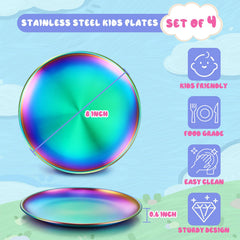TeamFar Kids Plates 8-inch size ideal toddler portions
