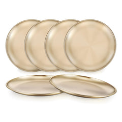 TeamFar Kids Plates gold 8-inch dinner plate shown with glossy finish for easy cleaning and kid-friendly meals