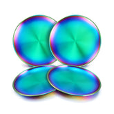 TeamFar Kids Plates rainbow finish for vibrant meals and easy cleaning