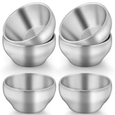 TeamFar six-pack stainless steel kids bowls on counter for meals