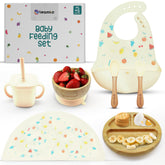 Teamko bamboo-plate shows durable bamboo plate for self-feeding and BLW meals.