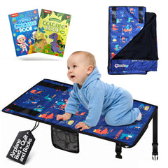 Teamko toddler airplane bed with quilt keeps kids resting comfortably on flights.