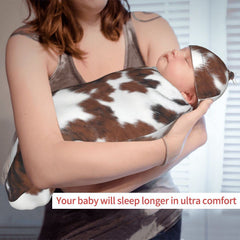 Tebjh cow print swaddle hat complements the set with cozy warmth