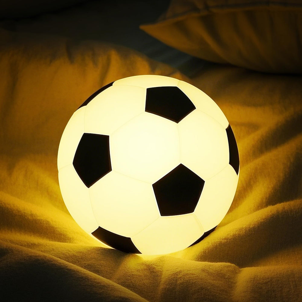 TechCharm Soccer Night Light front view glowing softly for bedtime stories