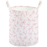 TECHMILLY large storage basket with bowknot design promotes tidy nursery organization
