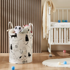 TECHMILLY toy storage basket keeps nursery toys organized and reachable.