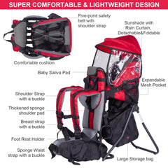 TeckCool_Store carrier side pocket usage showing convenient storage during a trek