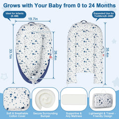 TEEAOE baby lounger made of breathable cotton for sensitive skin