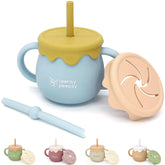 teensy peepsy honey jar pot 8.5oz cup shows child-friendly silicone design for easy sipping