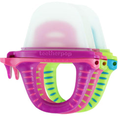 Teetherpop fillable teether 3pack shows mess-free teething relief in action