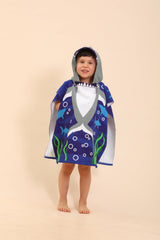 TEHALK Shark Hooded Towel for Kids with cozy hood for quick drying after swimming.