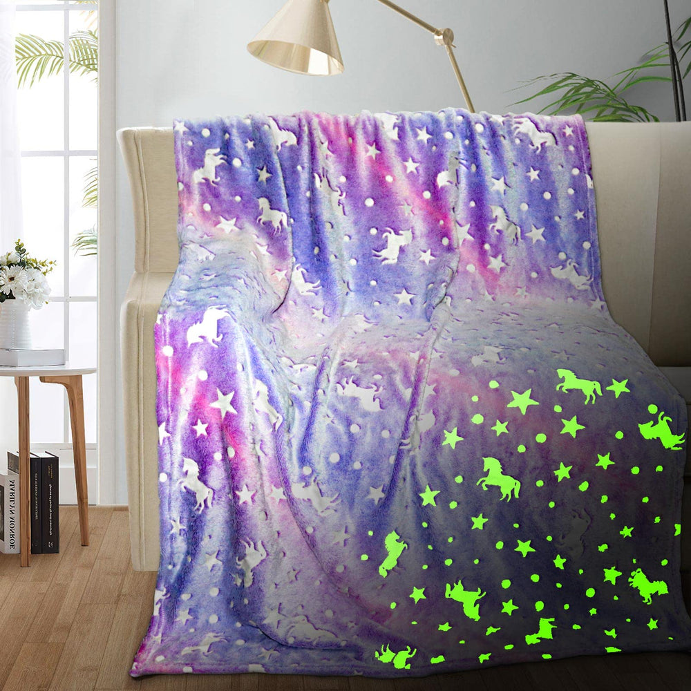 TEHALK unicorn blanket in soft flannel fabric for cozy kid nights.