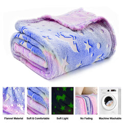 TEHALK unicorn blanket ready for travel with lightweight comfort.