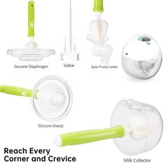 TEITEAI soft-bristle cleaning brush cleans tight spaces on pump parts.