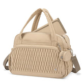 Telena tote diaper bag with soft-puffer nylon offers durable everyday use.