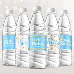 Teling blue boy style labels packaging for quick party prep and cohesive decor.