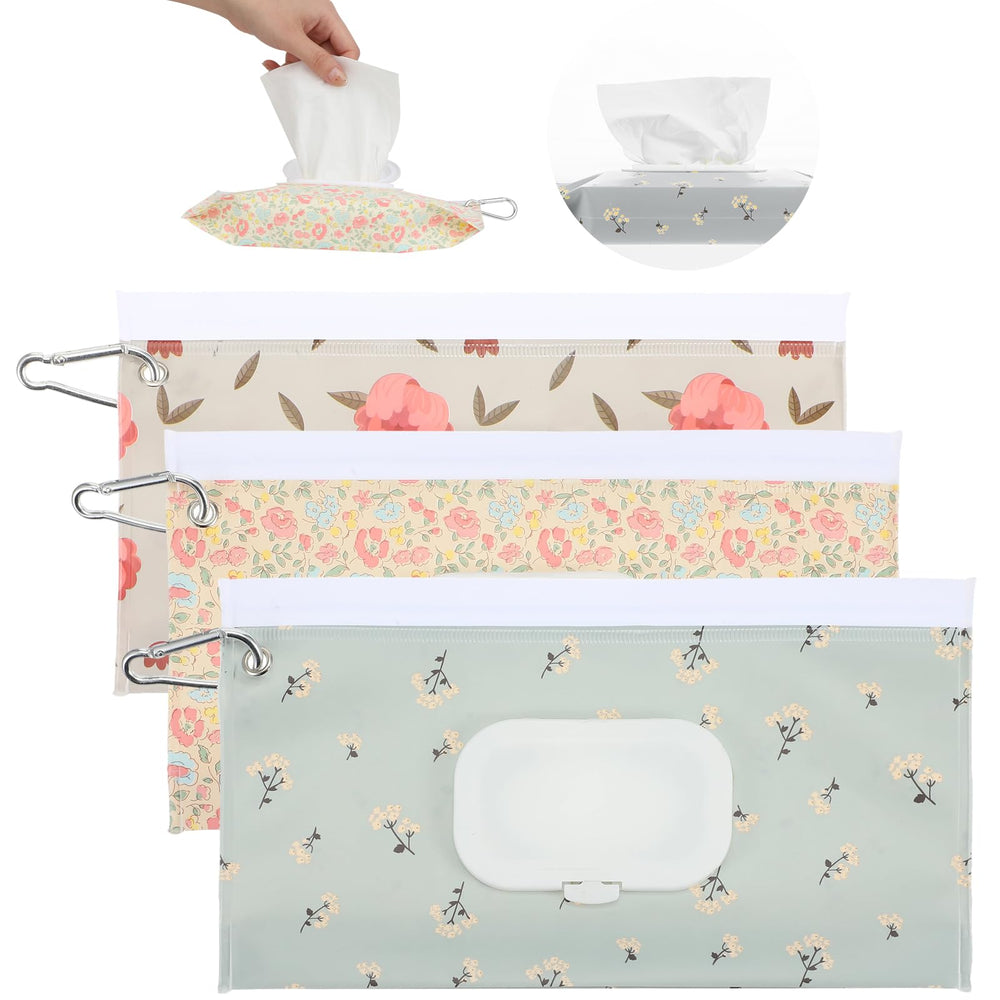 Telooco baby wipe travel case front view shows compact reusable storage.