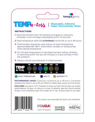 Temp-N-Toss applying the forehead strip for quick, accurate readings in seconds.