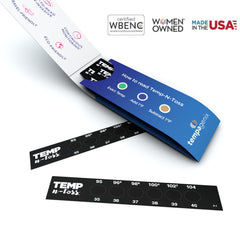 Temp-N-Toss adhesive close-up showing gentle medical-grade skin contact.