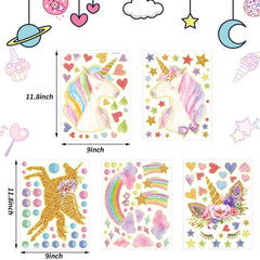 Tenare glow stars with rainbow flowers decorate walls for a cheerful, versatile mood.