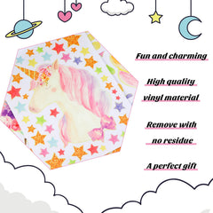 Tenare unicorn clouds and bubbles decals brighten bedrooms with soft nighttime glow.