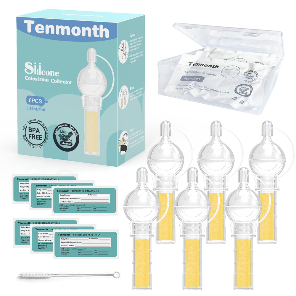 Tenmonth colostrum collector kit packaging shows organized six-pack set for storage.