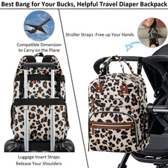 Tenot diaper bag backpack spacious interior for diapers, clothes, and devices