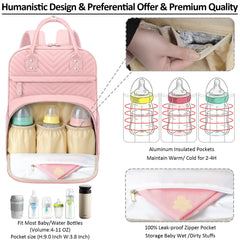 Tenot diaper bag insulated bottle pockets keep drinks warm or cool for hours.